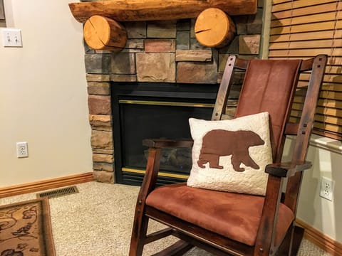 Gas fireplace in the family room