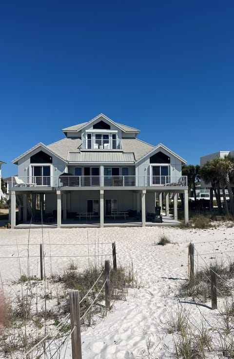 view from the beach to back of house