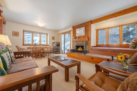 Living Room with Wood Fireplace