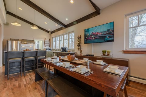 Dining Table Seats 10 with Additional Seating for 3 More at the Bar