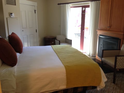 Master Bedroom with TV, DVD player, Fireplace, balcony, Coffee maker & more