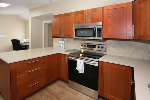 All new kitchen with a place to do work too!