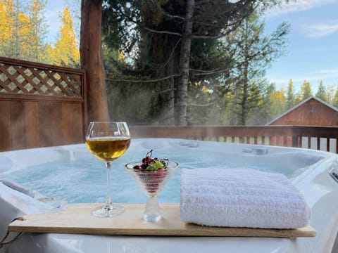 Have a long soak in the new hot tub. 