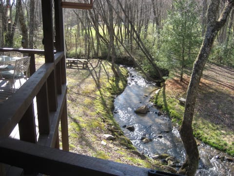 Just below the porch, very nice and noisy. Noisy!!!!!