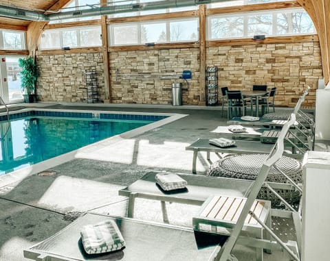 Indoor pool, open 7:00 AM to 10:00 PM, sun loungers