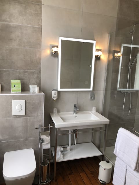 Deluxe Double Room | Bathroom | Hair dryer, towels, soap, shampoo