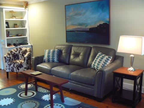 Our comfy family room.Great for TV viewing, reading,or just kicking back.