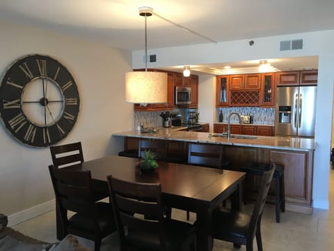 Dining Room and Kitchen - table with seating for 8 + 4 bar stools for breakfast