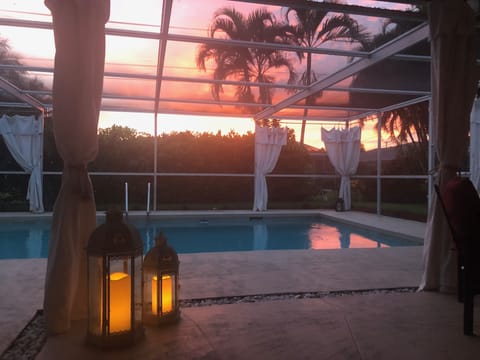 sunset view from lodge sitting area 