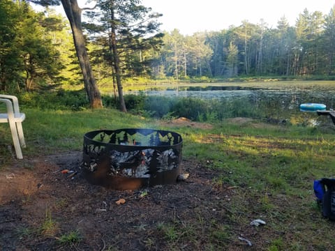 Perfect set up for campfire and roasting dogs and marshmallows over!
