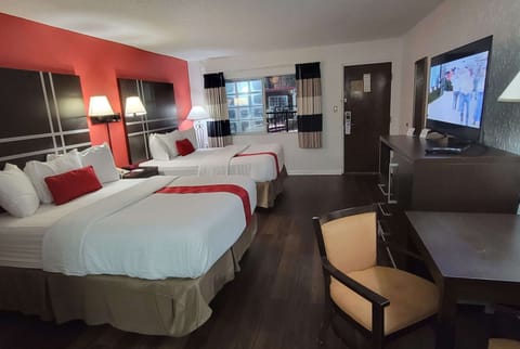 Desk, laptop workspace, blackout drapes, soundproofing