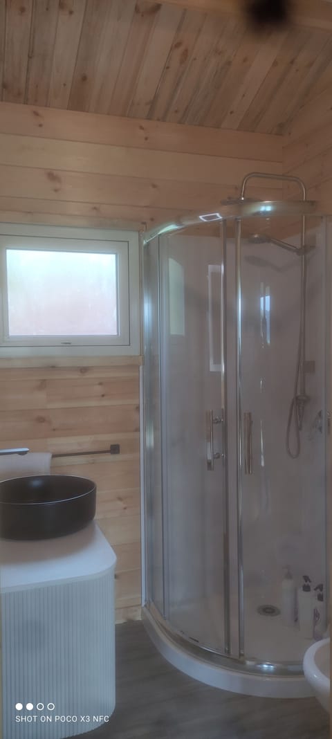 Honeymoon Studio Suite | Bathroom | Shower, hair dryer