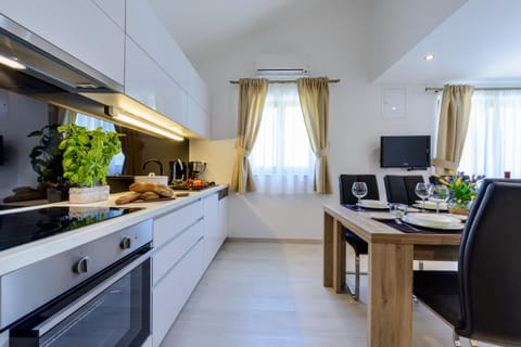 Family Penthouse, 4 Bedrooms | Private kitchen | Full-size fridge, microwave, oven, stovetop