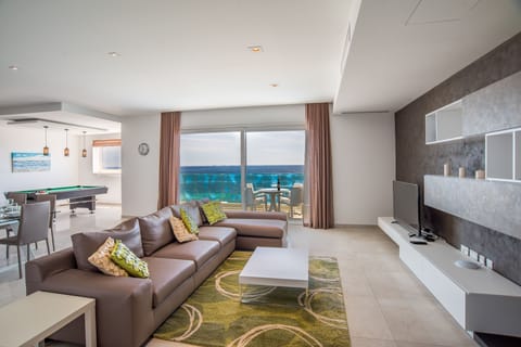 Living Area with Direct Sea Views; LCD TV