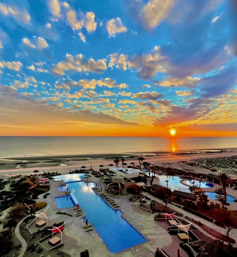 Gorgeous sunset over the Sea of Cortez and from your 7th floor balcony.