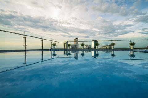 Indoor pool, outdoor pool, sun loungers