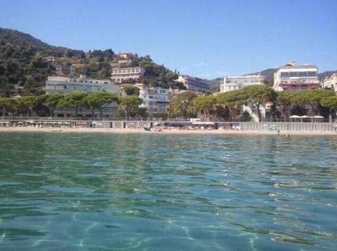 Sun loungers, beach umbrellas, beach towels