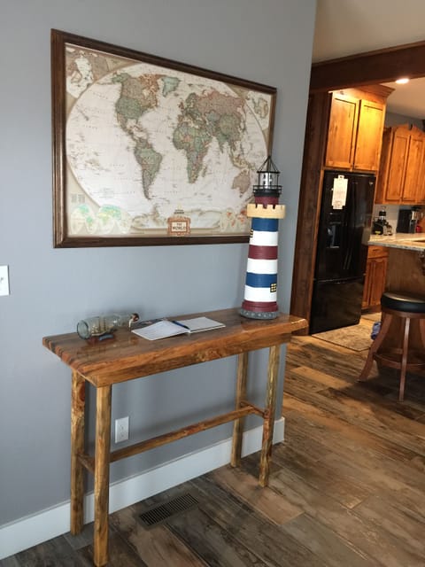 Furniture made from blue pine from property.