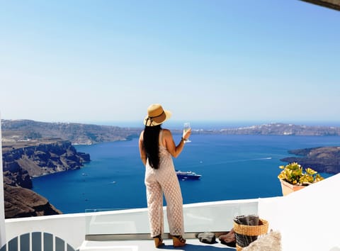 Stunning caldera views from our private terrace