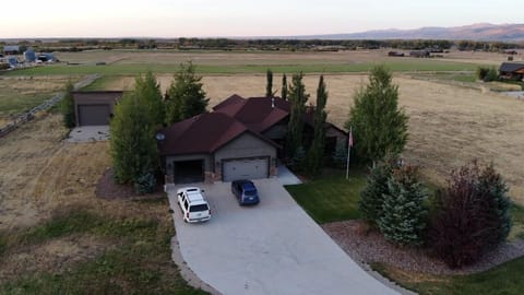 Front yard-Drone view. Tetons, Big Holes & Palisade mountain ranges surrounding!