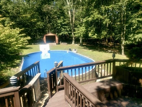 Large pool to enjoy swimming and water games like pool basketball