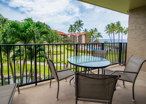 Spacious private lanai with ocean views