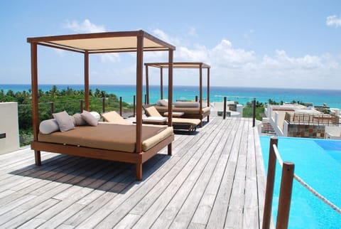 Infinity rooftop pool with beautiful views