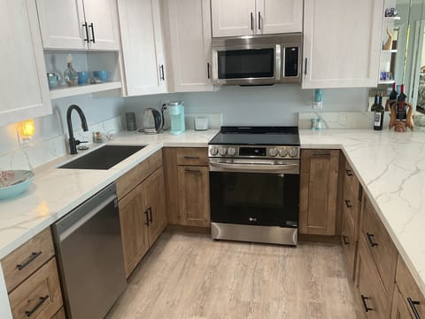 New Kitchen, over 5 ft. From side to side. Let’s cook together, fun time
