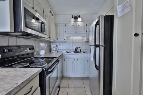 Fully stocked kitchen.