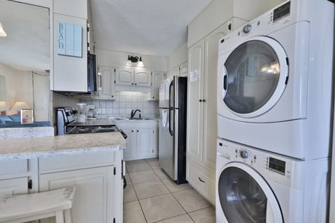 Washer and dryer in unit.