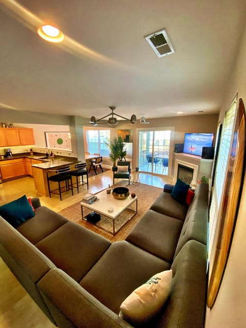 Living room , sectional sofa 110" x 112".