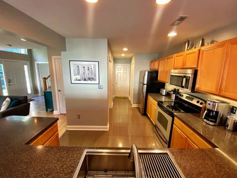 Kitchen and half bath.