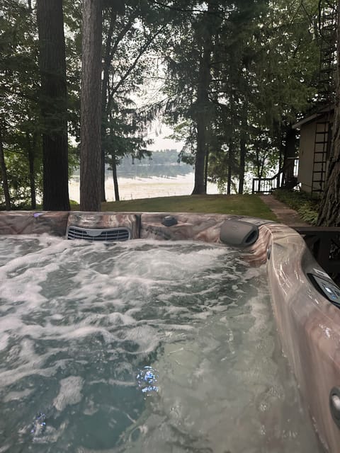 Hot tub always clean n ready. Relax and enjoy the stars or the lake view.