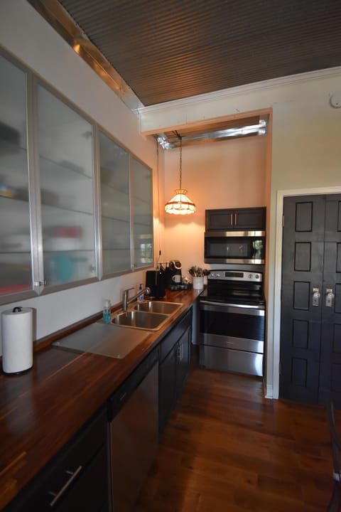 Kitchen with Walnut Butcher Block Countertops