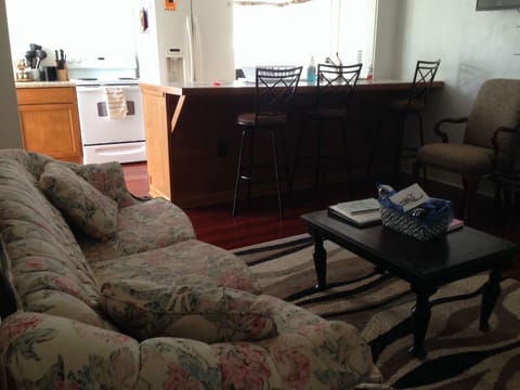 view of living room and kitchen