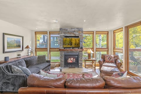 Open living room , plenty of seating !!
gas fire place. All windows have blinds.
