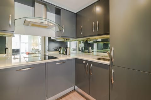 Apartment, 1 Bedroom | Private kitchen | Full-size fridge, microwave, oven, stovetop