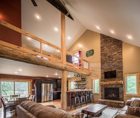 Soaring ceilings welcome you into the great room of Turkey Run