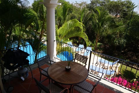 Casa Segundo, Puerto Aventures.  Patio overlooking the saltwater pool