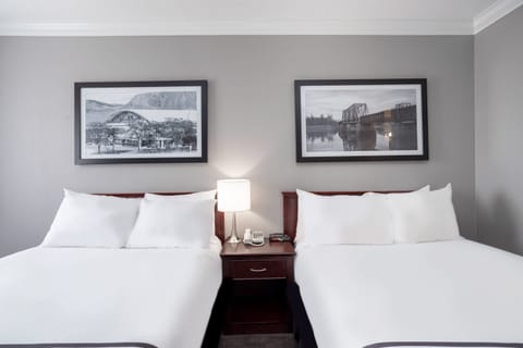 Standard Room, 2 Double Beds | In-room safe, desk, laptop workspace, blackout drapes