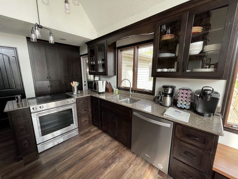 We hope you will enjoy our updates as much as we do! Washer/dryer hidden in back