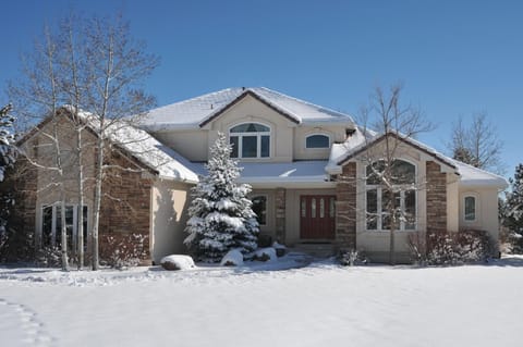 Front of house - blue sky is standard.  