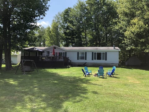 Big yard to play in and fire pit on the water.