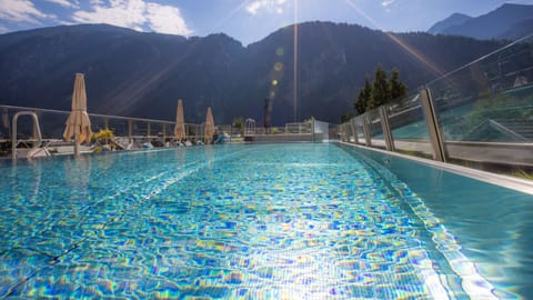 Indoor pool, outdoor pool, sun loungers