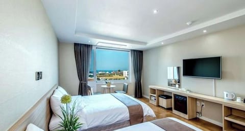 Blackout drapes, soundproofing, free WiFi, bed sheets