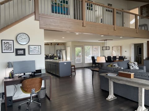 Corner desk with computer