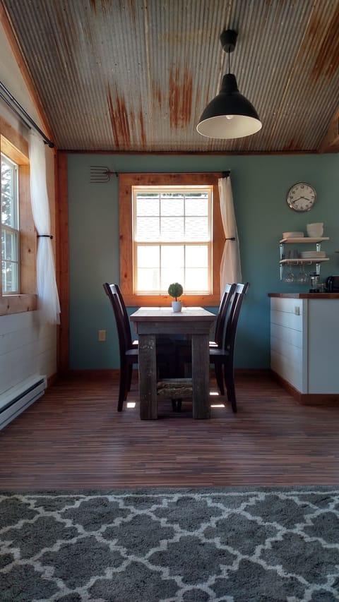 Dining table overlooking Lake Superior.