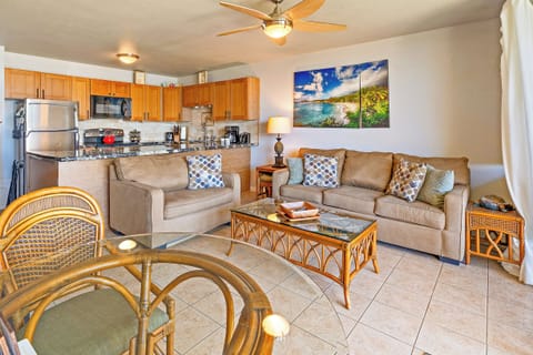 View from inside condo. Sofas turns into beds with 42" plasma TV and AC