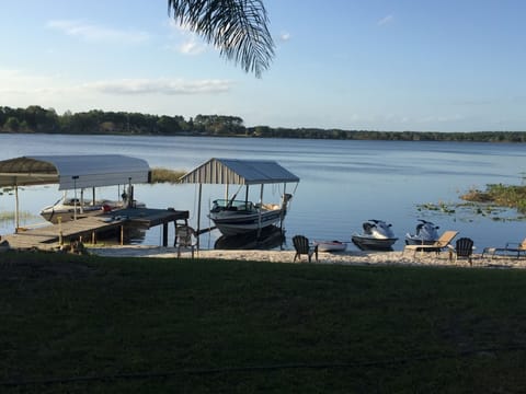 Sandy beach with our water toys that are Not included, lake lowest water level