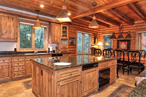 Fully stocked kitchen. Two dishwashers and sinks